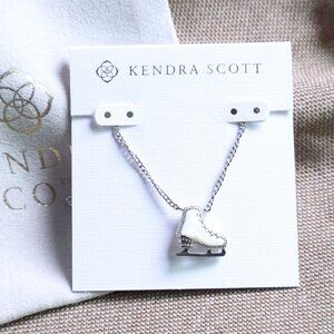Kendra Scott Ice Skate Silver White Mother-of-Pearl Necklace